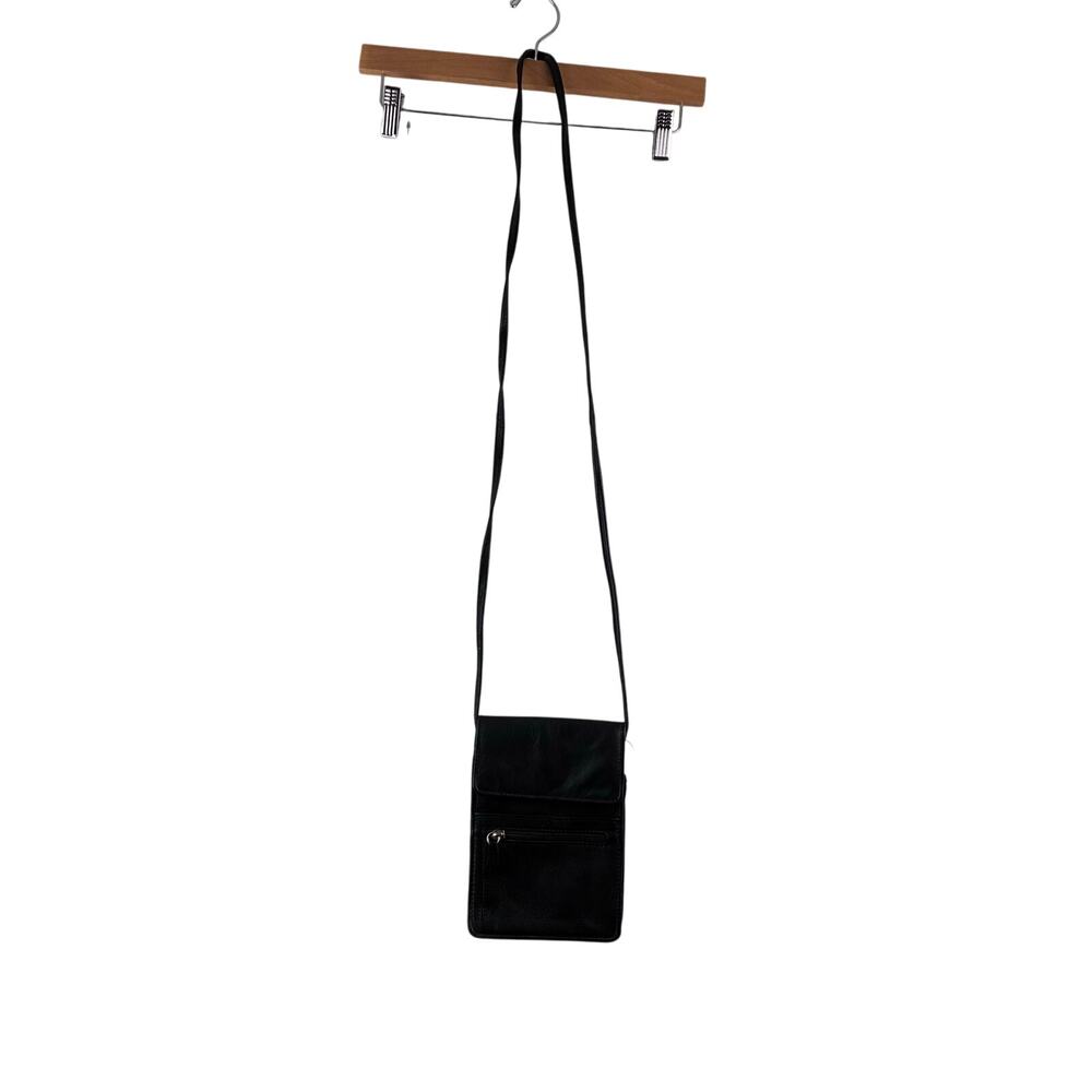 Great American Leather Works 100% Genuine Black Small Crossbody Minimalist 6x8"